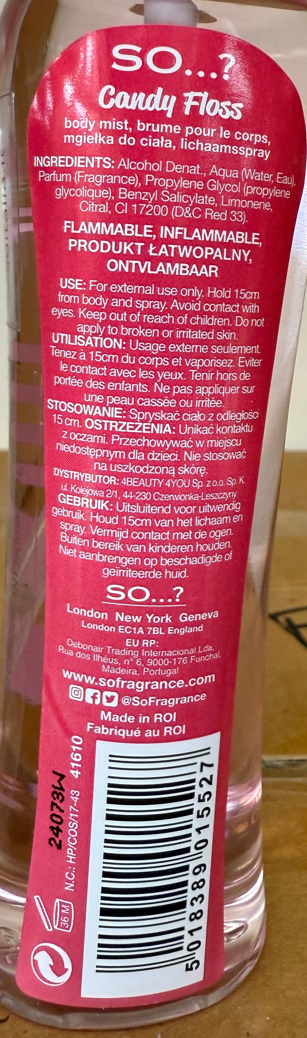 SO...? Body Mist CANDY FLOSS 100ml