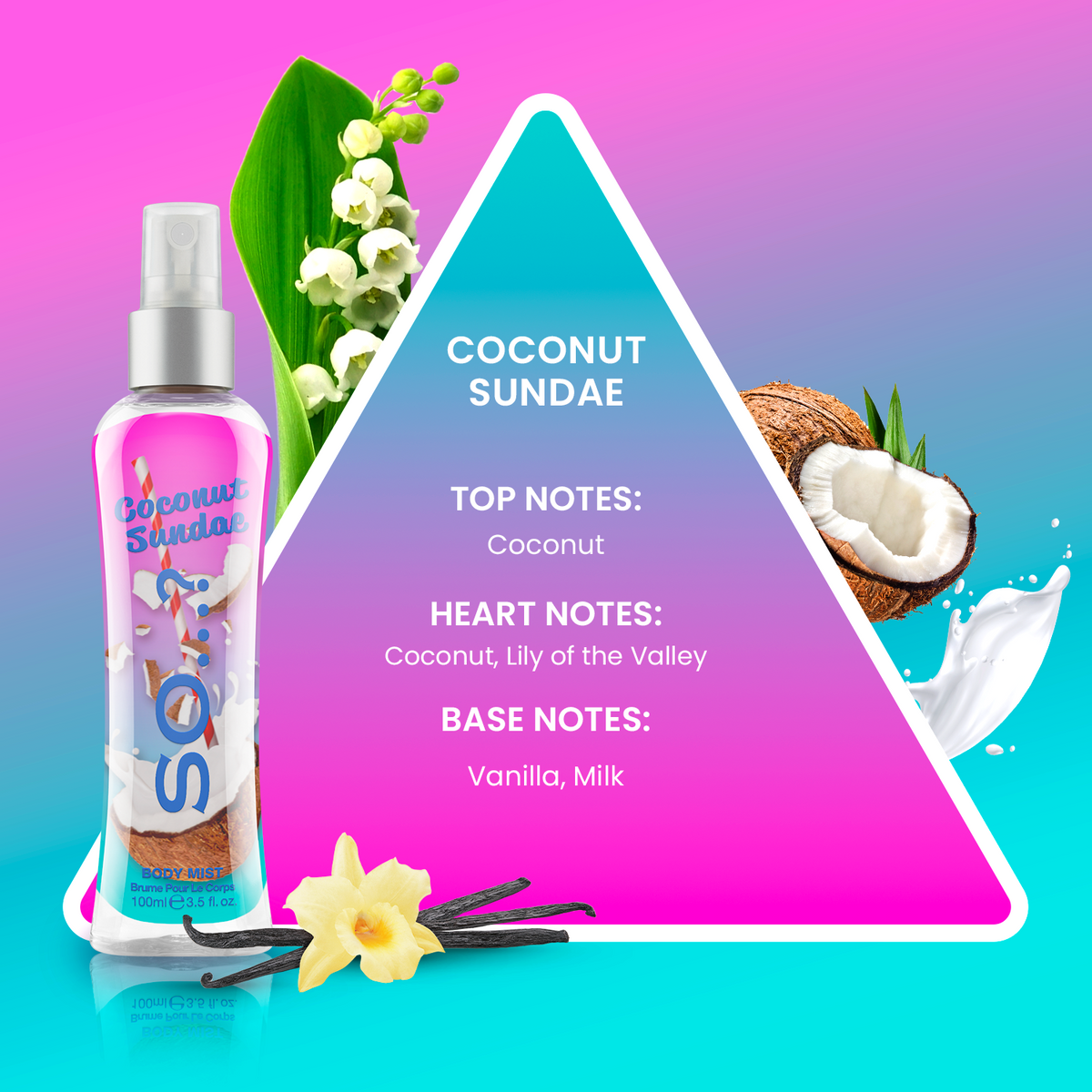 So Sundae SO...? Body Mist COCONUT SUNDAE 100ml – SO...? Fragrance Italia