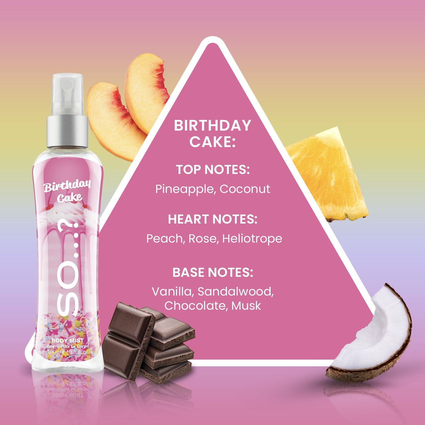 SO...? Body Mist BIRTHDAY CAKE 100ml - SO...? Fragrance Italia