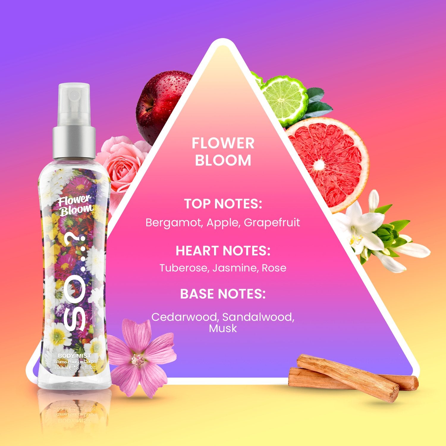 SO...? Body Mist FLOWER BLOOM 100ml - SO...? Fragrance Italia